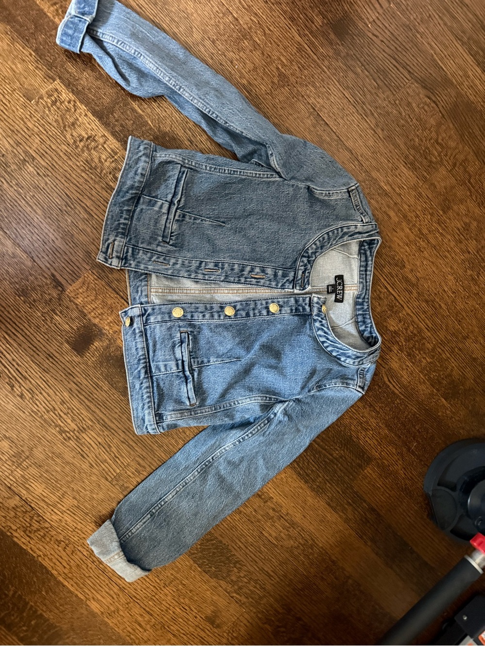 J. Crew Light Blue Denim Jacket for Kids with Gold Buttons